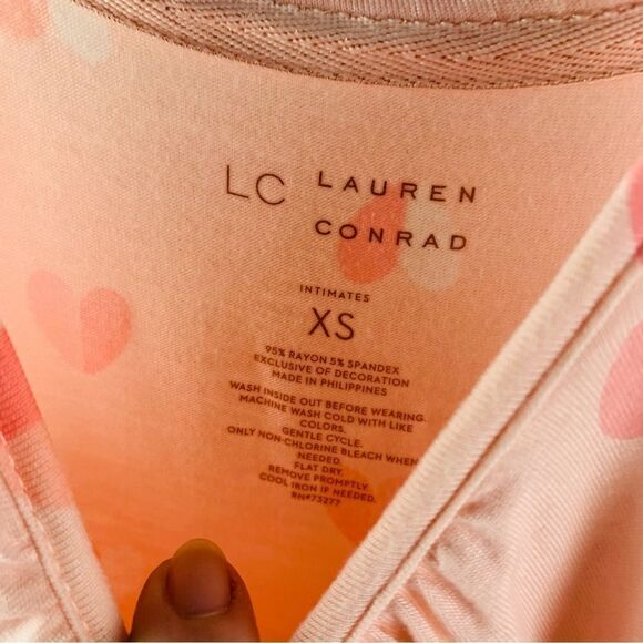 Lauren Conrad Peach Hearts Nightgown - Picture 3 of 3